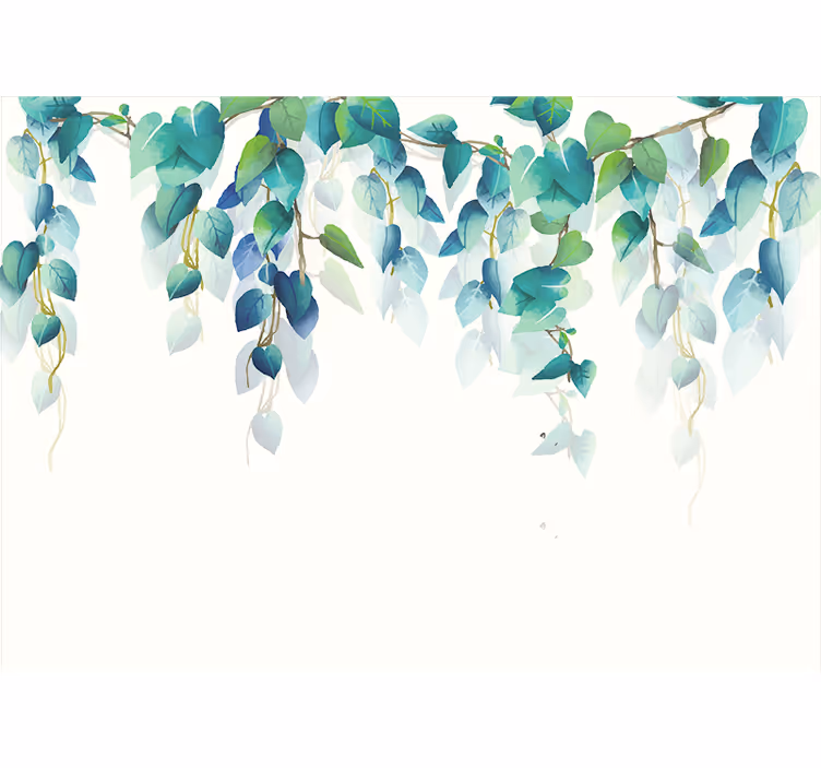 White blind with watercolor hanging twigs - TenStickers