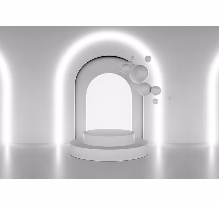 White blind 3d illusion space white sphere - TenStickers