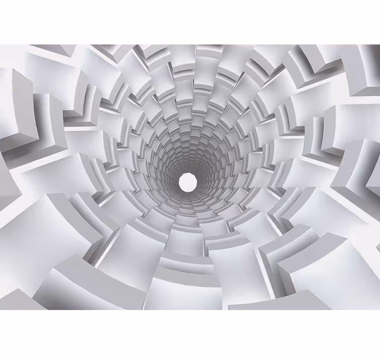 White blind with 3d paper effect tunnel design - TenStickers