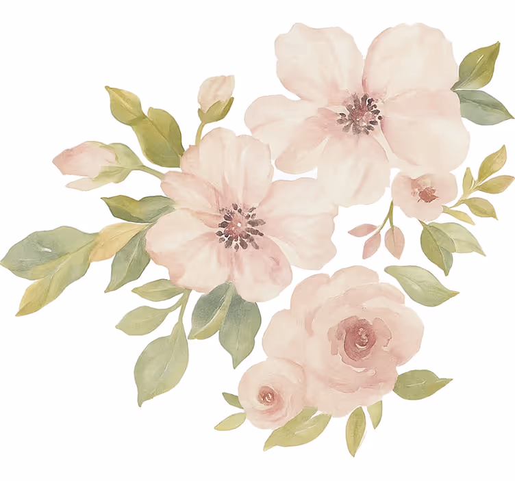 White blind magnolia in watercolour - TenStickers