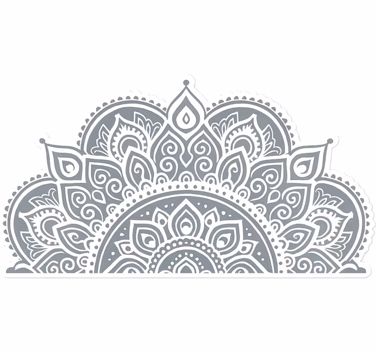 White blind half mandala design - TenStickers