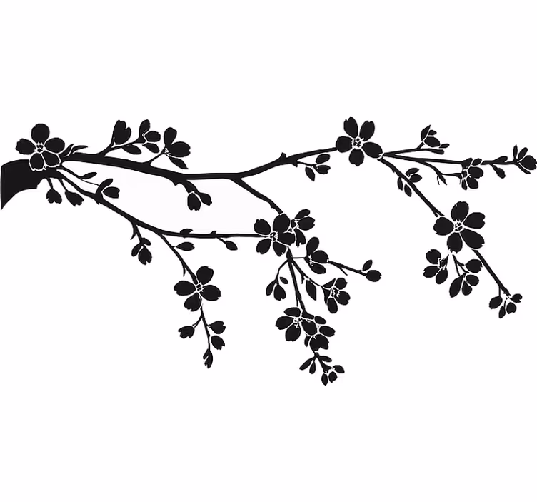 White blind with black tree branch design - TenStickers