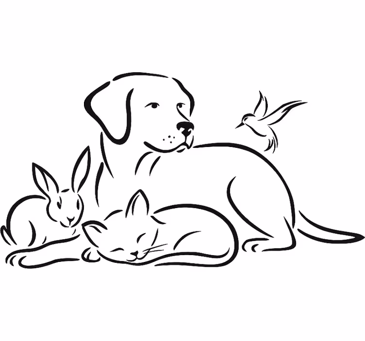 White blind pets wall sticker - TenStickers