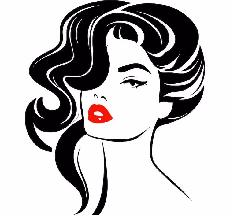 White blind for a stunning woman with red lips - TenStickers