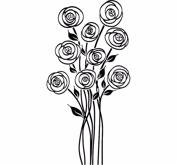 White blind abstract floral bouquet - TenStickers