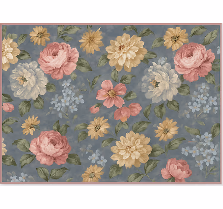 Living room blind floral painting design - TenStickers