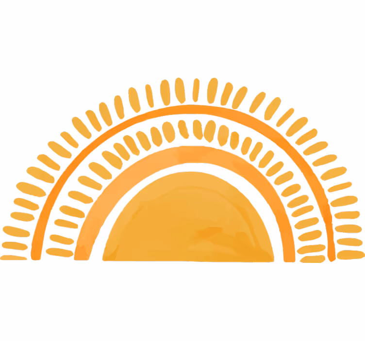 Bedroom blind with drawn yellow sun design - TenStickers