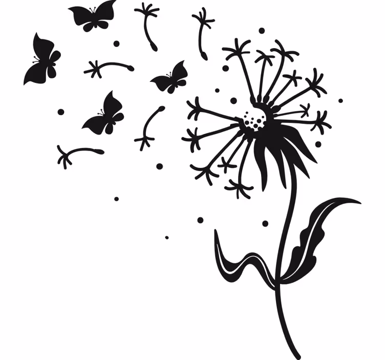 Bedroom blind dandelion and butterflies - TenStickers