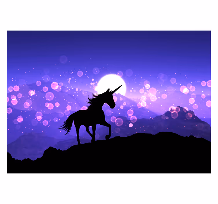 Childrens blind fairy tale unicorn wall mural - TenStickers