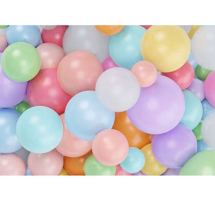 Childrens blind with 3d colorful pastel balloons - TenStickers