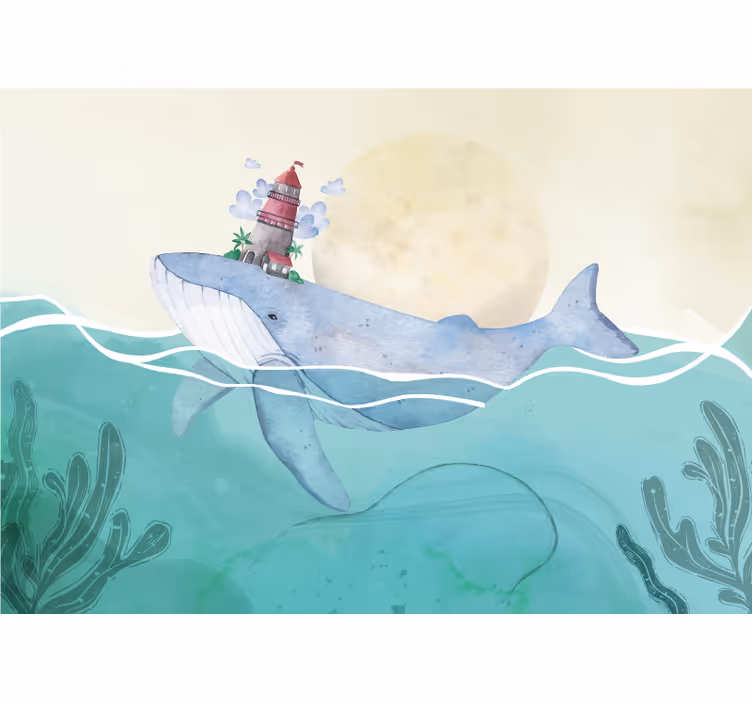Childrens blind scandinavian style whales - TenStickers