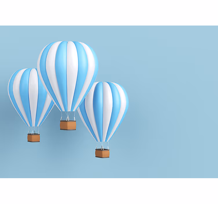 Childrens blind hot air balloon white and blue - TenStickers