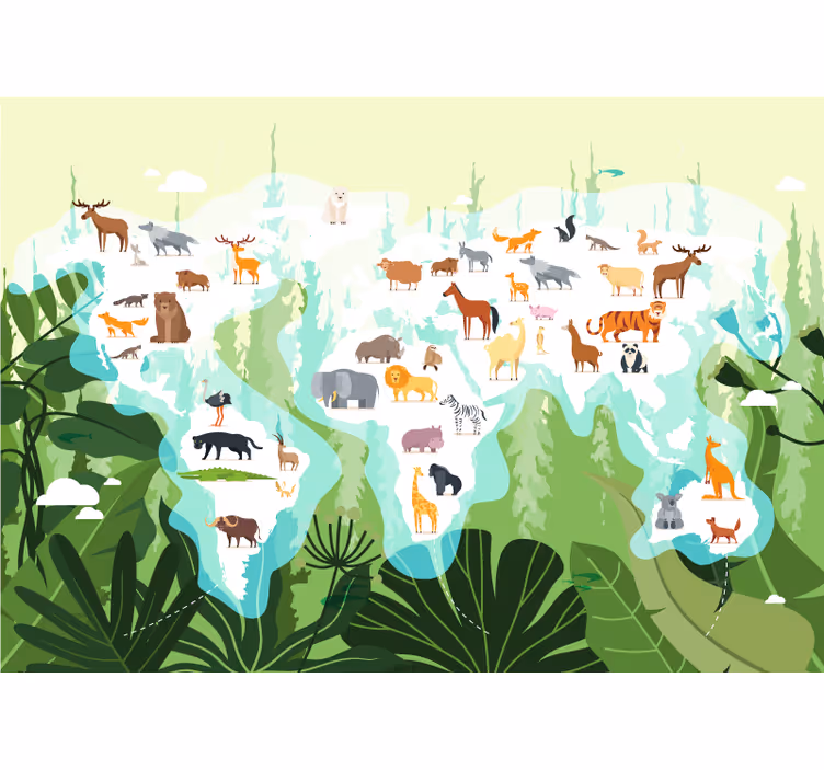 Children's blind nordic world map for kids - TenStickers