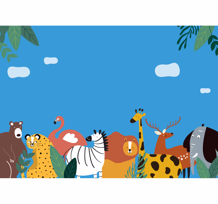 Children's blind featuring various animals - TenStickers