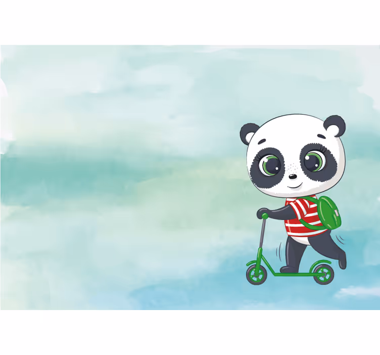 Childrens blind panda italian t-shirt - TenStickers