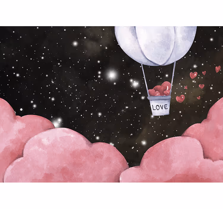 Childrens blind with romantic hot air balloon design - TenStickers