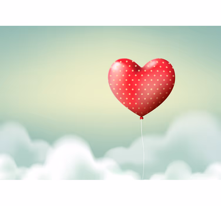 Childrens blind with love for red cute balloon - TenStickers
