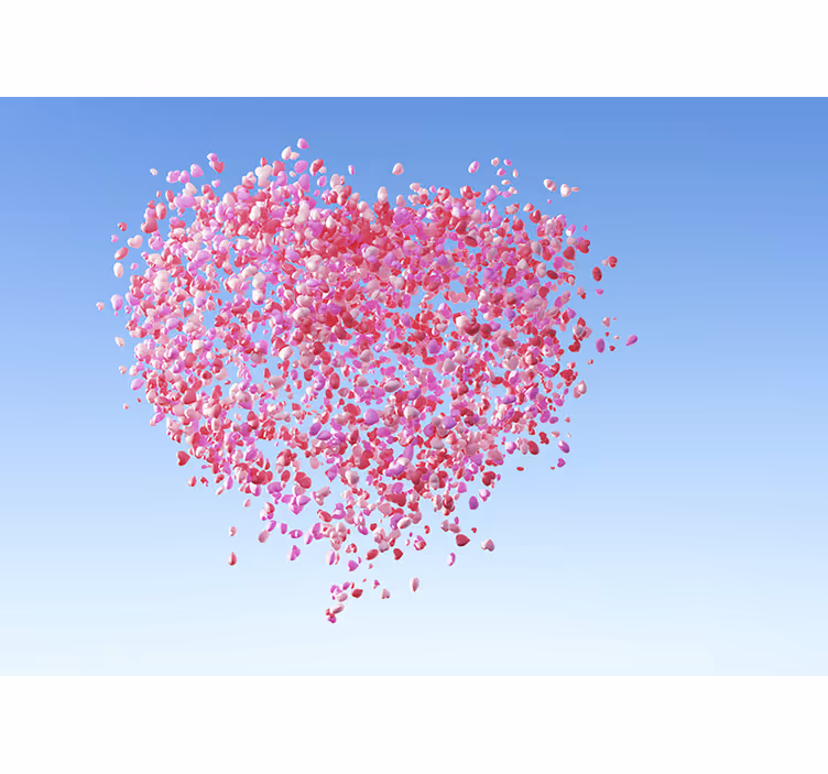 Childrens blind with big love heart balloons - TenStickers