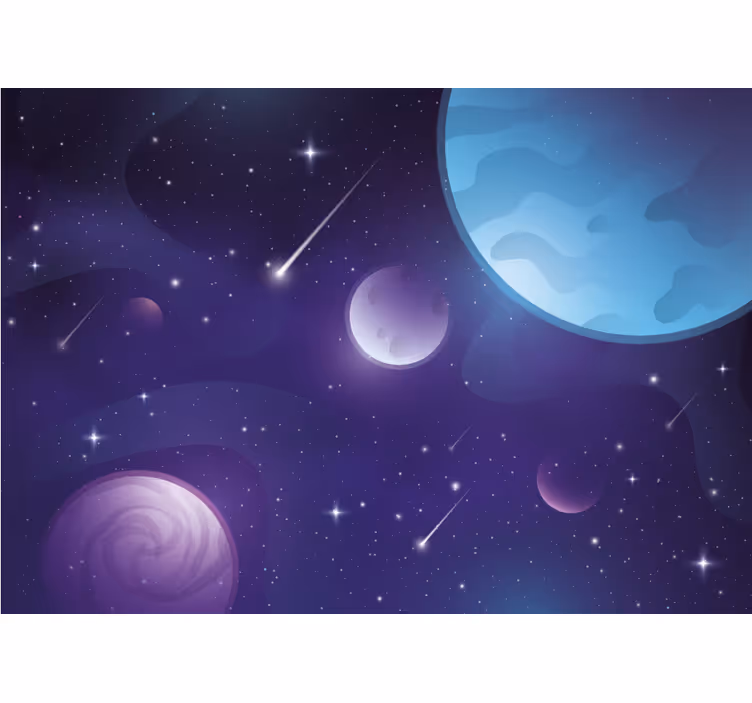 Childrens blind in a magical space with falling stars - TenStickers
