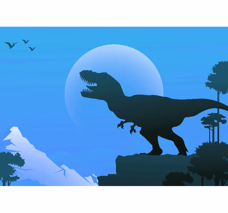 Childrens blind featuring roaring angry t-rex - TenStickers