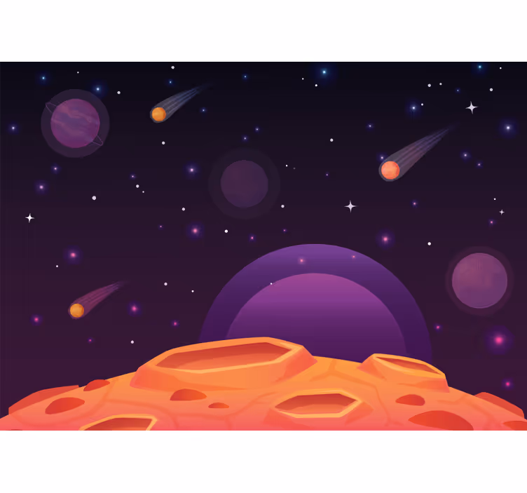 Childrens blind with cartoon half planet design - TenStickers