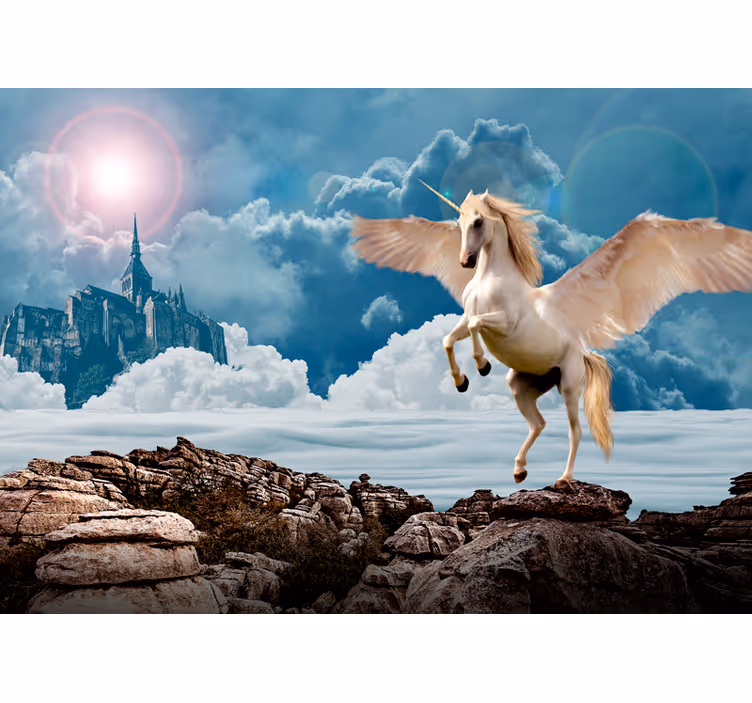 Fearless unicorn in the fog childrens blind - TenStickers
