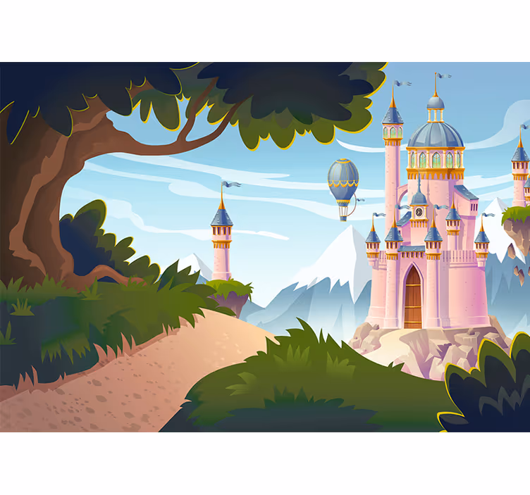 Childrens blind pink magic castle - TenStickers