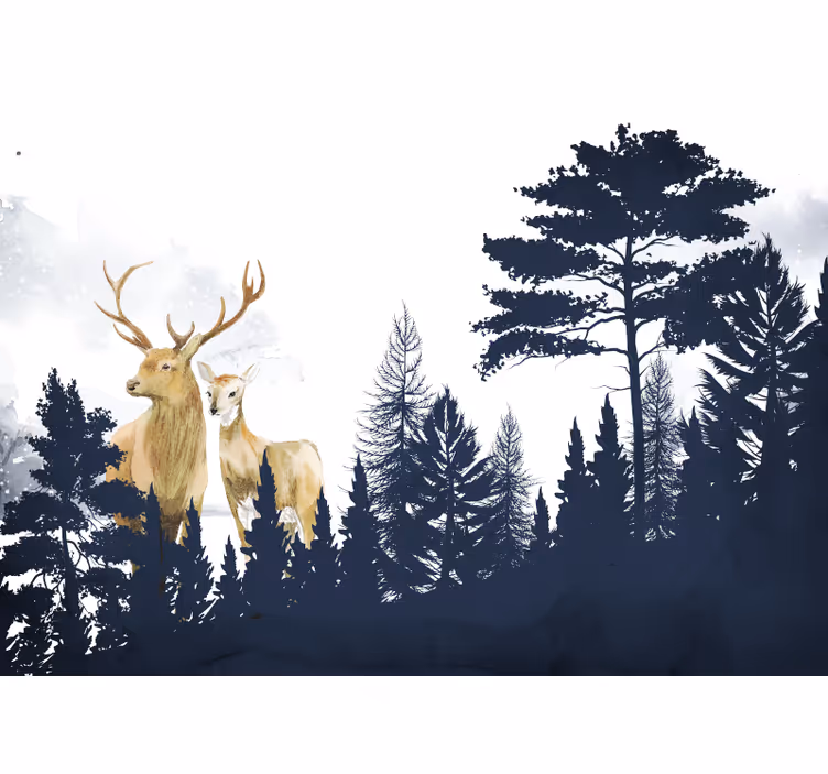 Childrens blind scandinavian forest friends design - TenStickers