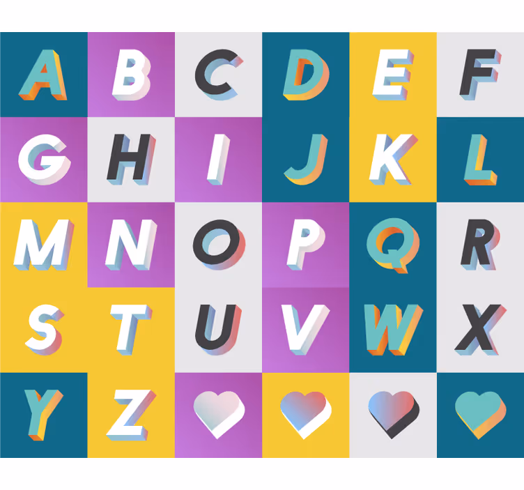 Childrens blind colorful alphabet play area - TenStickers