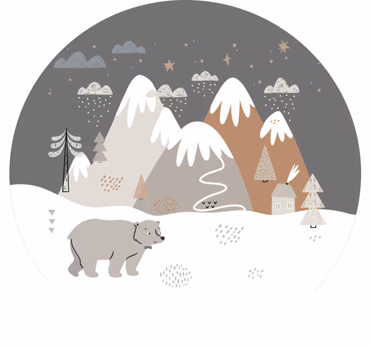 Children's blind featuring nordic style wild animals - TenStickers