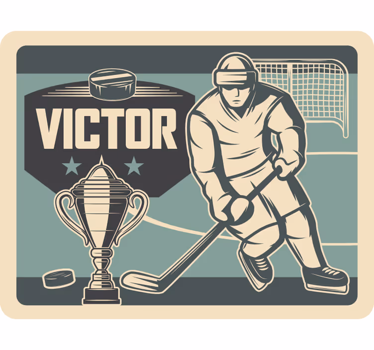 Childrens blind hockey player with name - TenStickers