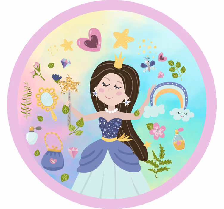 Childrens blind with princess multicolor background - TenStickers