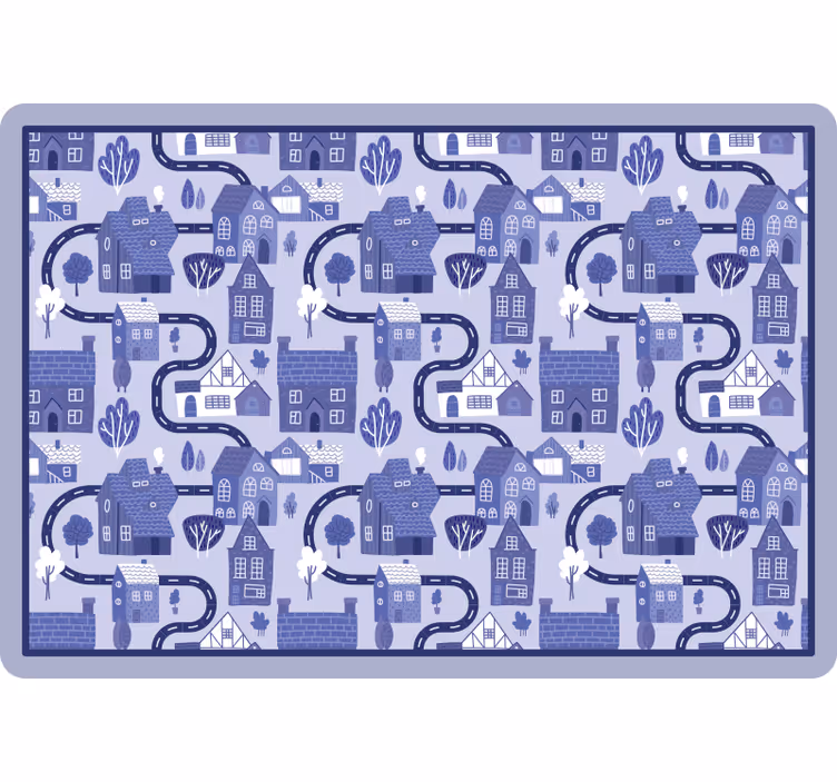 Childrens blind nordic blue village - TenStickers