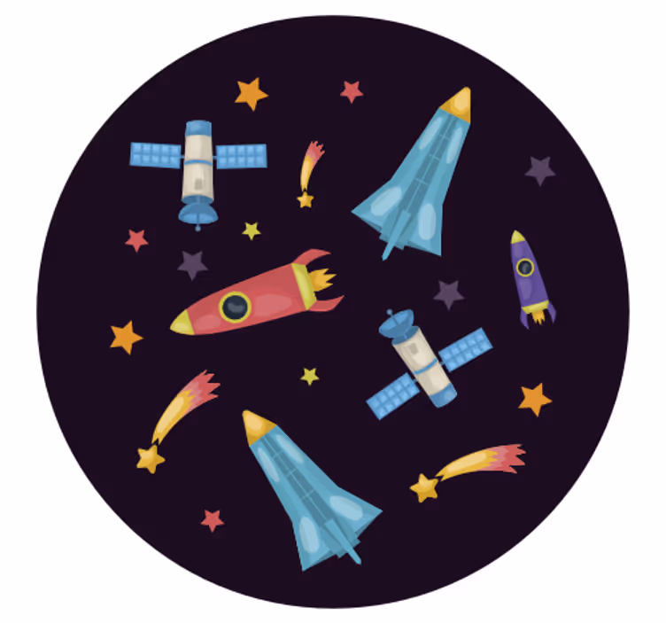 Childrens blind featuring space rockets and planets - TenStickers