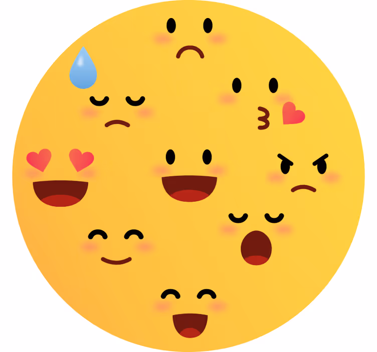 Children's blind with emoji faces - TenStickers