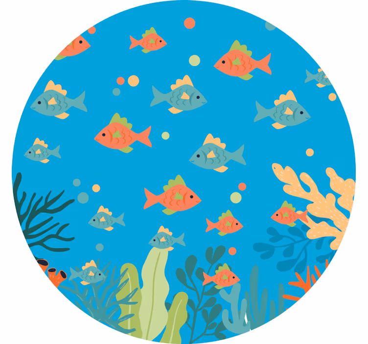Colorful coral circle childrens blind - TenStickers