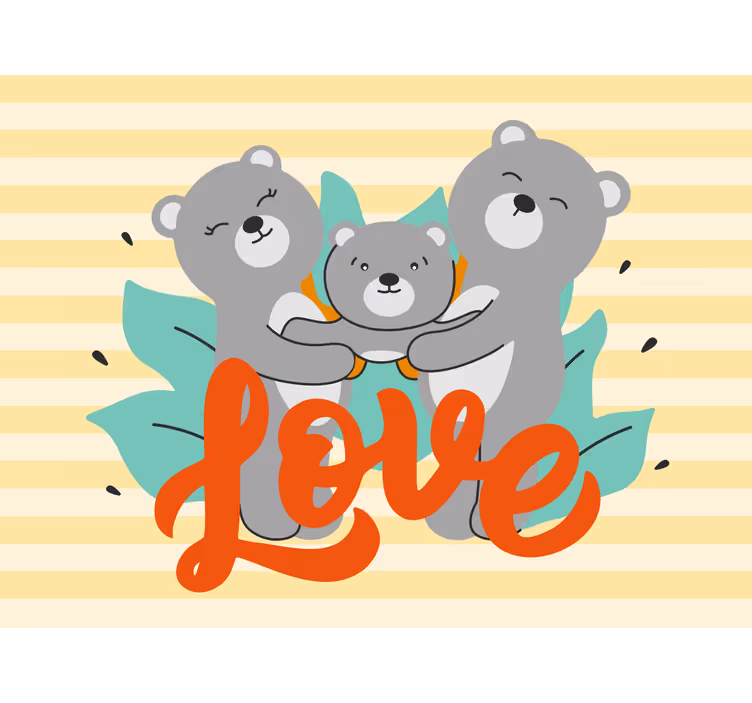 Three cute bears looking childrens blind - TenStickers
