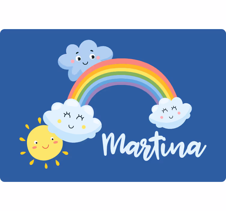 Clouds and rainbow with name childrens blind - TenStickers