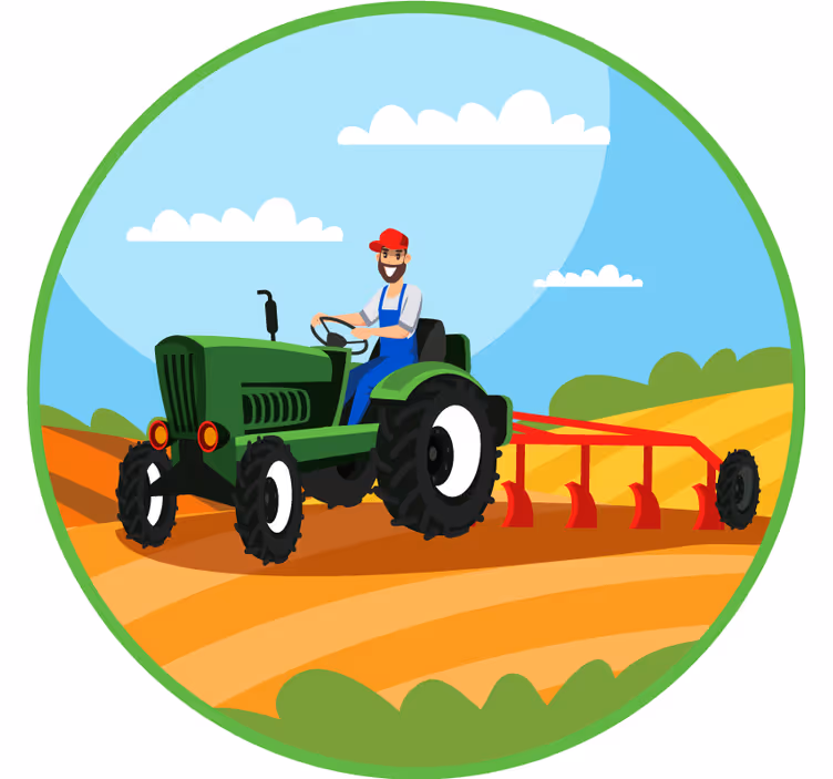 Childrens blind ploughing tractor design - TenStickers