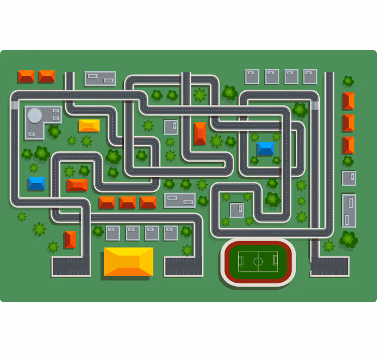 Childrens blind playrug with streets - TenStickers