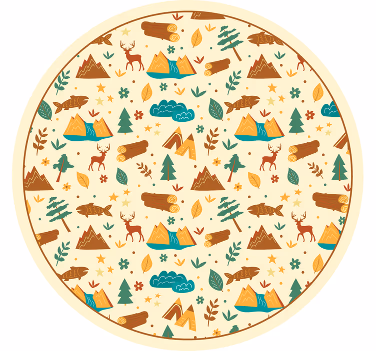 Childrens blind hand drawn camping adventure design - TenStickers