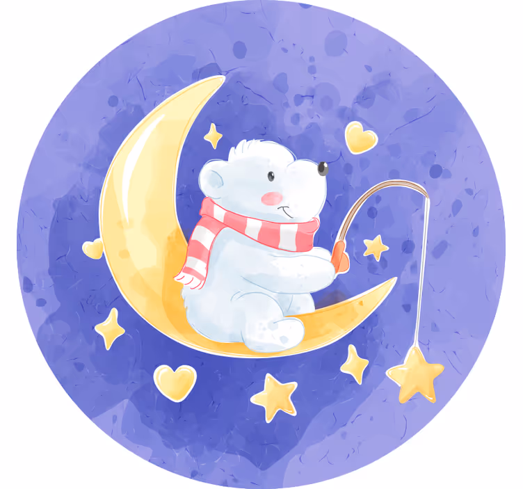 Childrens blind bear fishing stars nordic style - TenStickers