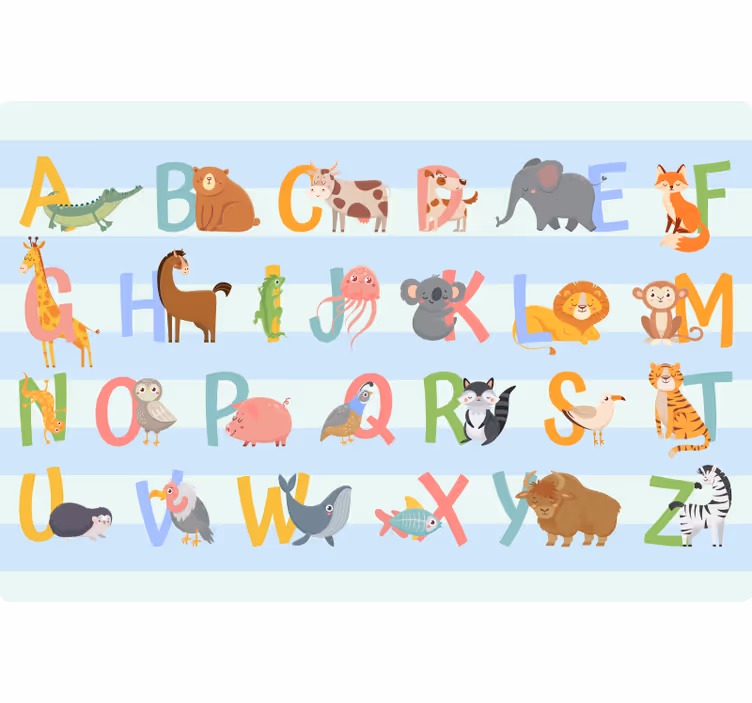 Childrens blind alphabet with figures - TenStickers