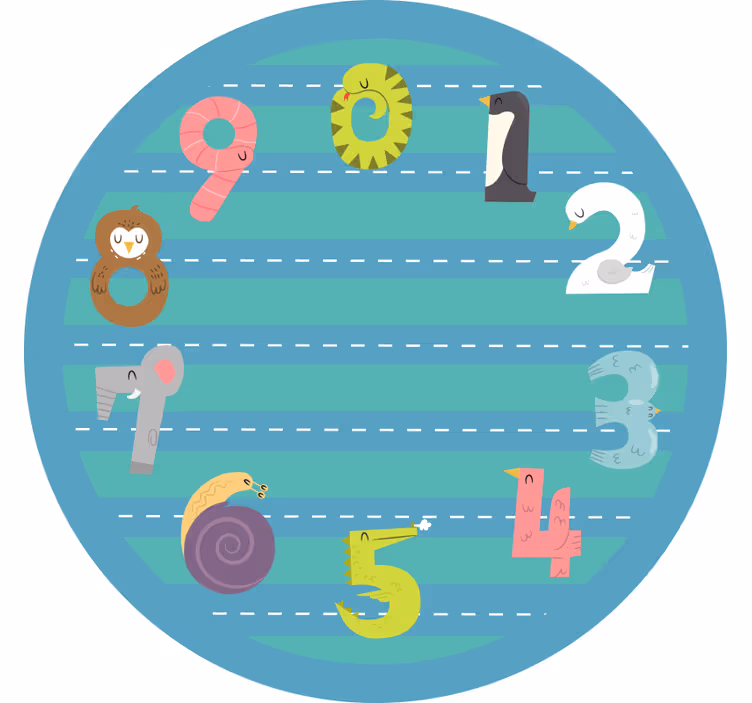 Childrens blind animal numbers - TenStickers