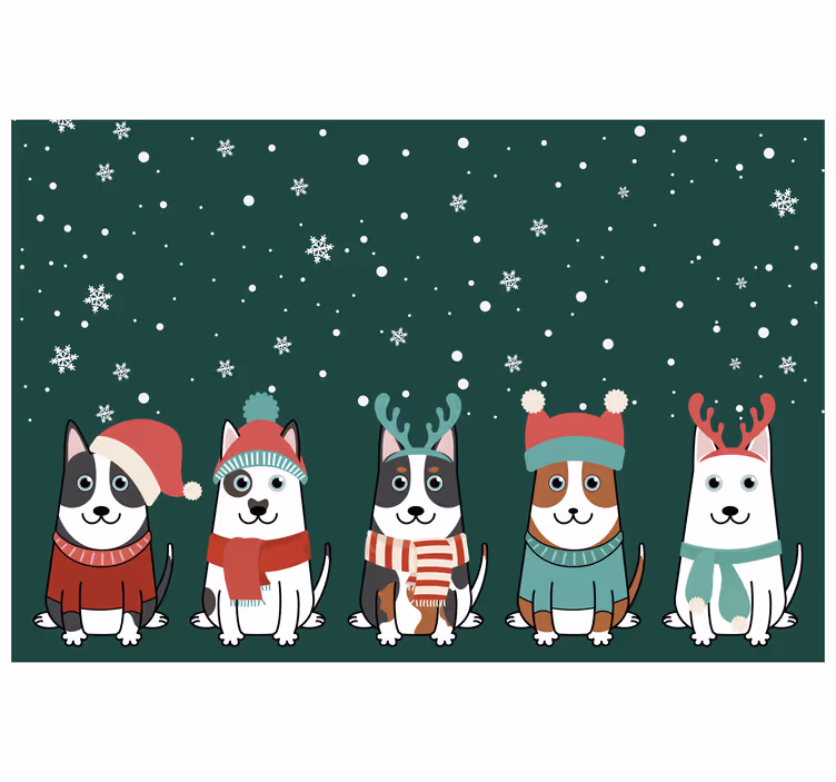 Childrens blind featuring festive puppies - TenStickers
