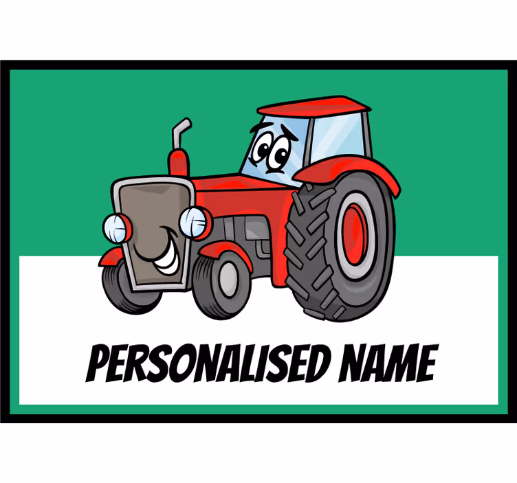Childrens blind personalised red tractor - TenStickers