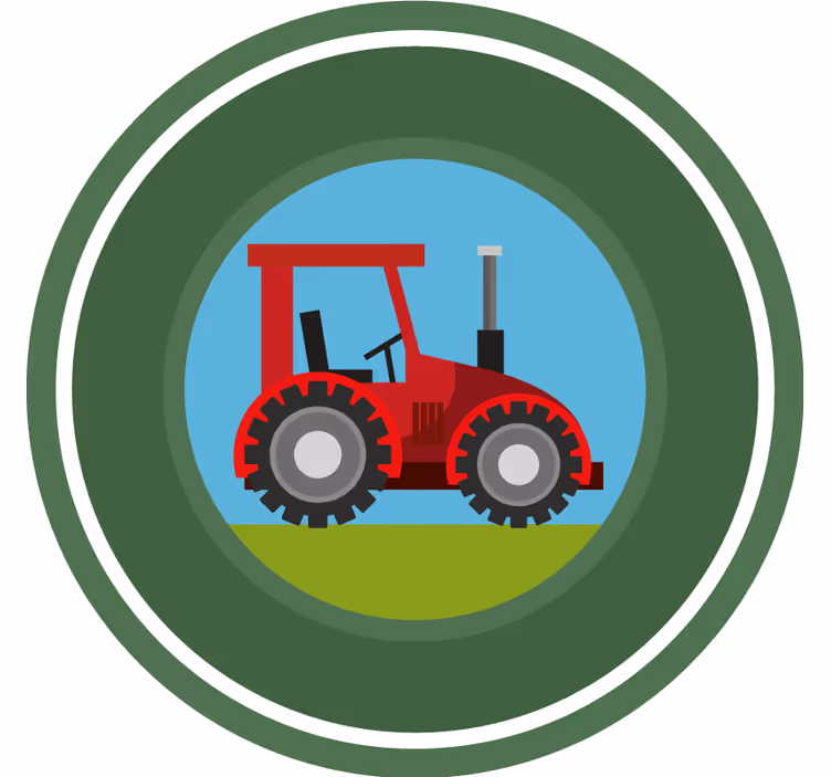 Childrens blind featuring green circle tractor - TenStickers