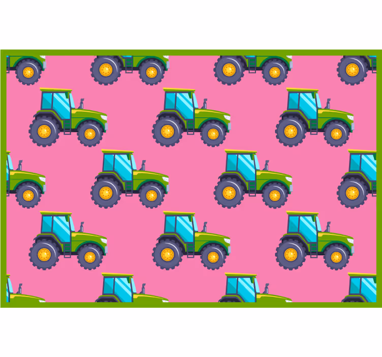 Childrens blind in pink and green tractor pattern - TenStickers