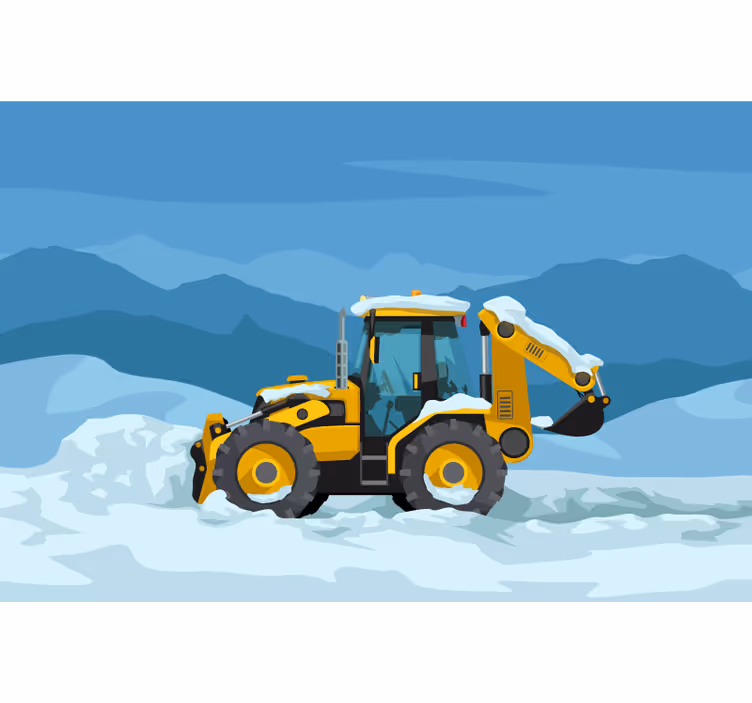 Childrens blind yellow tractor realistic - TenStickers
