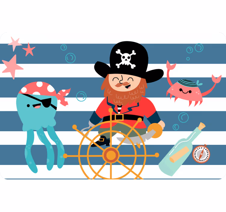 Childrens blind pirate treasure map for kids - TenStickers